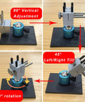 Killer Mini Vise Tabletop Clamp With 360 Degree Rotating Spherical Base And Sick Grip for model assembly showing adjustable features.
