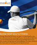 Golfer using Counterbalanced Golf Swing Trainer Aid For Flexibility, Tempo, And Consistent Contact, 47 Inch Practice Tool Made In USA