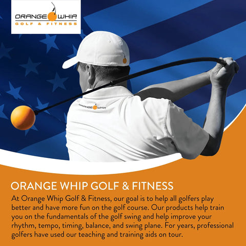 Golfer using Counterbalanced Golf Swing Trainer Aid For Flexibility, Tempo, And Consistent Contact, 47 Inch Practice Tool Made In USA