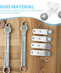Heavy Duty Side Mount Casters For Sliding Closets And Barn Doors Featuring Solid Rubber Bottom Rollers on a wooden surface.