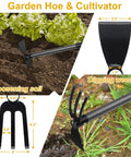 Two In One Garden Hoe And Cultivator With 45 Inch Long Handle Built To Last Heavy Duty Standing Hoe Tiller in use