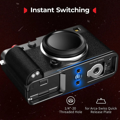 X E5 L Shape Grip With Built In Arca Quick Release Plate For Fujifilm X E5 Camera Go To Lightweight Ergonomic Silicone Handgrip