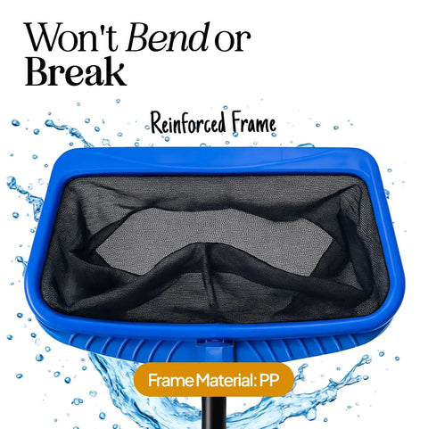 Heavy Duty Pool Skimmer Net With Deep Mesh For Efficient Leaf Cleanup In Pools And Ponds, Sturdy PP Frame, Fine Debris Rake Net