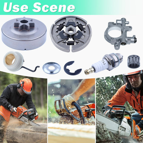 3/8 Inch 7 Tooth Sprocket Clutch Drum Oil Pump Kit For MS290 MS310 MS390 Chainsaws With Worm Gear Spark Plug Replacement Parts