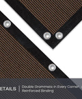 Close-up of 90 Percent UV Blocking Shade Cloth With Grommets For Pergola Patio And Garden, showing reinforced corners and double grommets.