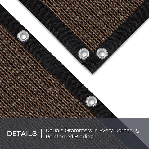 Close-up of 90 Percent UV Blocking Shade Cloth With Grommets For Pergola Patio And Garden, showing reinforced corners and double grommets.