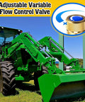 Two Pack Three Eighths Inch NPT Hydraulic Flow Control Needle Valve Dual Function For One Way Regulation And Quick Shutoff In Carbon Steel Durable Industrial Hydraulics on tractor loader