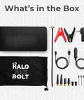 All In One Bolt Air 58830 Portable Car Jump Starter With 100 PSI Air Compressor components including cables and attachments