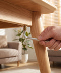 Heavy Duty 4-20 Threaded Insert Nuts For Pro Wood Furniture Build Projects That Are Absolute Bangers With Zinc Plated Finish And Long Grip Strength To Stop Screw Stripping On Assembly Cycles. Installed in oak table leg with Allen key
