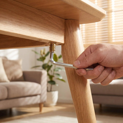 Heavy Duty 4-20 Threaded Insert Nuts For Pro Wood Furniture Build Projects That Are Absolute Bangers With Zinc Plated Finish And Long Grip Strength To Stop Screw Stripping On Assembly Cycles. Installed in oak table leg with Allen key