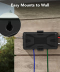 Outdoor Electrical Box With IP54 Waterproof Rating, Weatherproof Cord Cover And 6 Cable Entry Ports, Heavy Duty Extension Cord Protector mounted on wall