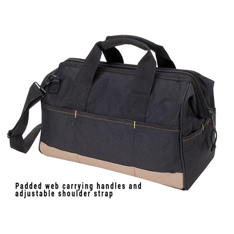 BigMouth 22 Pocket Tool Bag With Wide Opening 12 Inside Pockets And 10 Exterior Pockets Heavy Duty Build with reinforced handles