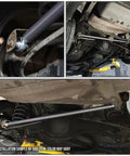Heavy Duty Adjustable Panhard Bar For Camaro Firebird F Body Rear Suspension Tuning Matte Black Dom Steel With Chromoly Adapters installed view from below