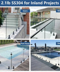 10 Pack Two Point One Pound T304 Stainless Steel Square Glass Railing Spigots Beefy Heavy Duty Frameless Clamp Brackets For Pool Fence Deck Balusters Balcony Patio Stairs Indoor Outdoor Black Level 2