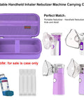 Portable Nebulizer Case On The Go For Handheld Inhalers And Spacers Travel Organizer For Adults And Kids Purple, open view