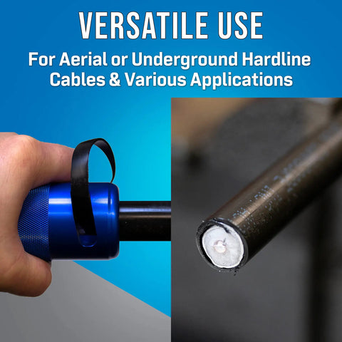 Hardline Coring And Stripping Tool Kit For 540QR Cable with aluminum body and cable stripping view