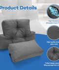 Recliner Neck And Lumbar Pillow Set With Shredded Foam Fill, shown with tufted design and high-quality gray cover