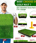Person holding a Dual Turf Golf Practice Mat For Indoor And Outdoor Use High Elasticity Artificial Turf Surface