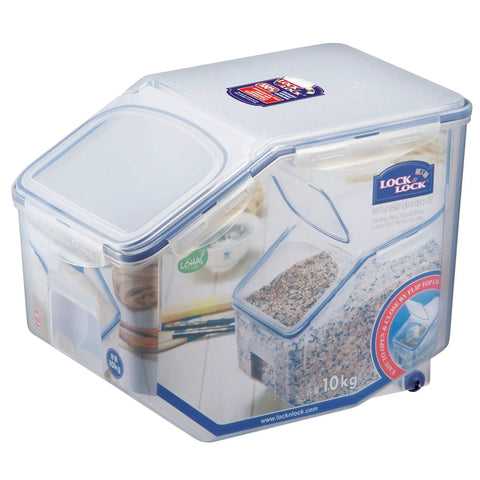 Heavy Duty Bulk Food Storage Containers With Smooth Rolling Wheels And Snap Tight Lids, 50 Cup Dry Goods Pantry Bin With Measuring Cup, clear plastic design