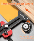 Thin Rip Table Saw Jig With Three Pulleys For Narrow Strip And Repetitive Cuts, Precision Table Saw Guide fits U Slot and T Slot