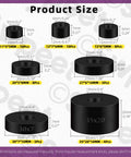 Must Have 50 Piece Round Rubber Spacer Kit in 7 Sizes for Anti Vibration Neoprene Grommets Thick Black Washers with sizes displayed