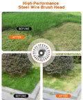 8 Inch Steel Wire Rotary Brush Cutter Head Universal Replacement For String Trimmers And Lawnmowers, Before and After Use