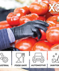 Black Nitrile Disposable Gloves 3 Mil Powder Free Large For Cooking And Food Prep Latex Free Case Of 1000 handling tomatoes