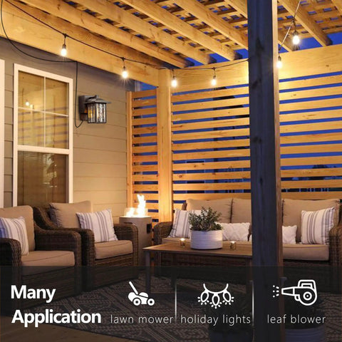 Outdoor Porch Lights With GFCI Outlet Dual Outlets Water Ripple Glass Bronze Exterior Wall Mount Sconce Waterproof Patio Light For Garage 2 Pack Set Bundle on wooden patio with wicker furniture