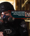 Full Face Organic Vapor And Particulate Respirator With Dual P-A-3 Carbon Activated Cartridges in action on work site