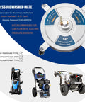 16.5 Inch Pressure Washer Surface Cleaner With Four Wheels 1/4 Inch Quick Connect Stainless Steel Attachment, top view