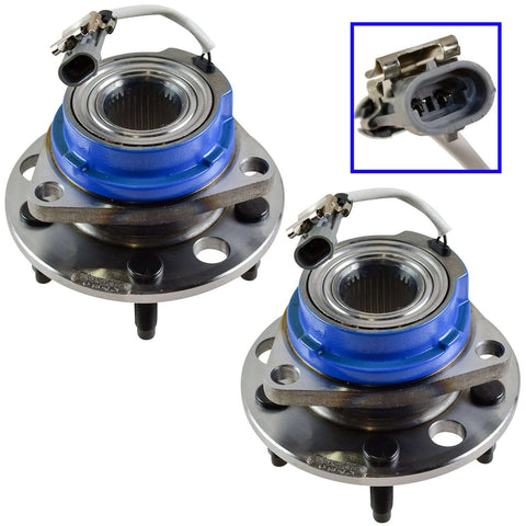 Front Left and Right Wheel Bearing and Hub Assembly Pair for Buick LeSabre Riviera Century Park Avenue With ABS 1992-1999 Models