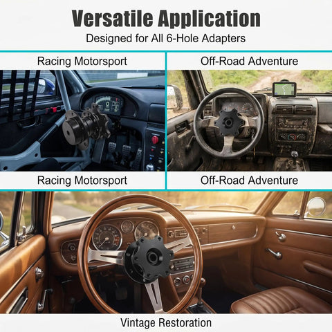 Shred The Pavement With This Universal Quick Release Steering Wheel Hub Adapter in racing, vintage and off-road applications.