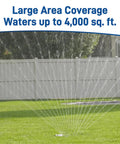 Oscillating Water Sprinkler For Lawn And Garden With Metal Base And Custom Pattern Dial Covers Up To 4000 Square Feet Adjustable Oscillation