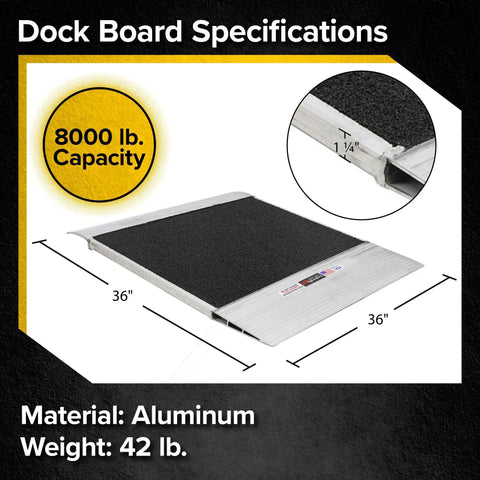 Lightweight 36 By 36 Inch Shipping Container Ramp For 6 Inch Lip Handles 8000 Pounds Per Axle Heavy Duty Aluminum Pallet Jack Platform No Sweat Rolling Action Built Like A Tank