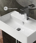 Claire Ceramic Wall Mounted Sink, A Real Space Saver For Small Bathrooms, Built To Last With Non Porous Scratch Resistant Ceramic