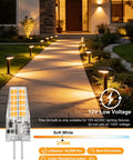 Pathway lit with Budget-Friendly 12V LED Bulbs Pack, 10-Pack, 2700K Warm White, 3.5W Each, 350LM, T3 Soft, Flicker-Free Lighting