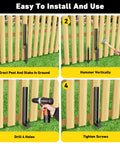 Installation steps for Beefy Heavy Duty Fence Post Repair Kit 2 4 6 8 Pack With Thick Ground Spike Anchors For Fixing Broken Or Tilted Posts