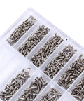 Legit Stainless Steel Micro Screw Nut Washer Assortment For Glasses Eyewear And Watches Jewelry Repair With Heavy Duty Rust Proof Build That Holds Strong Daily in a compartmented organizer.