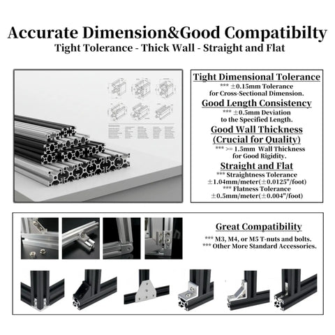 Specifications and installation of Ten Pack 39.37 Inch 1000Mm V Slot Aluminum Extrusion Profiles Black Anodized European Standard Linear Rail Guide Frame