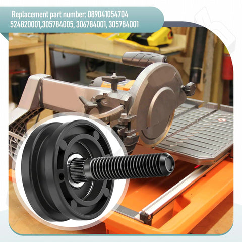Heavy Duty Table Roller Kit For Ridgid And Ryobi 7 Inch Tile Saw showing durable roller and saw setup in workshop.