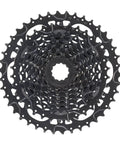 8-Speed Acolyte Cassette 12-42T chrome plated heavy duty sprockets for smooth shifting on mountain and hybrid bikes, top view.