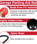 Two Piece Red Tennis Ball Garage Parking Aids Driveway Vehicle Stopper Markers Dead Nuts Reliable Spotting Setup Bumper Shield No Sweat Outdoor Car Accessories with PU material and nylon rope.