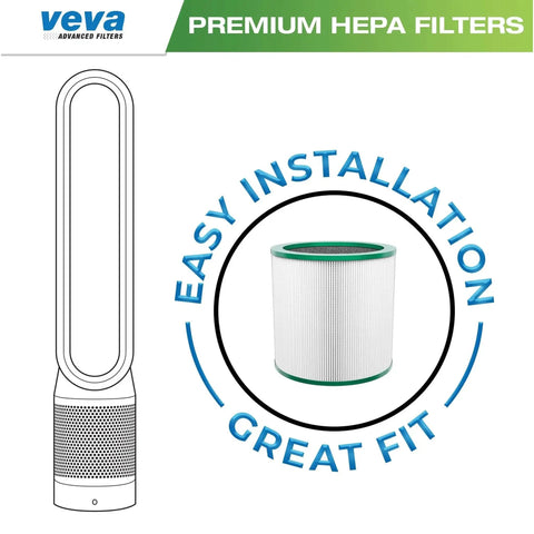 Replacement HEPA Filter 2 Pack For Dyson TP01 TP02 TP03 BP01 Air Purifier Keeps Your Home Fresh And Breathe Easy