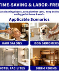 Image depicting multiple scenarios for Heavy Duty Disposable Shower Drain Hair Catcher with extra tacky waterproof mesh.