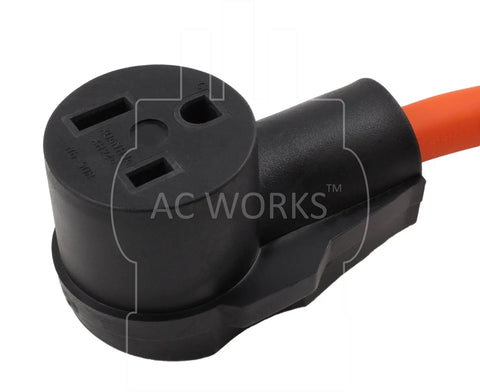 L14-30P To 6-50R Welder Adapter Cable 30 Amp 4-Prong Locking Plug To 50 Amp 250V Receptacle, beefy heavy duty overmolded connector