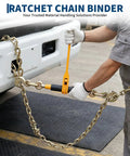 Heavy Duty 2 Pack Ratchet Load Binder Set With Grade 80 Chain And Grab Hooks 9200 Lbs Capacity in use securing cargo.