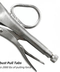 Side view of Heavy Duty Locking Pliers For Sheet Metal And Welding Duckbill Style With Large Pull Tabs High Carbon Steel Construction Adjustable Pressure