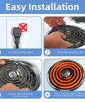 Installation steps for 8 Inch Electric Range Burner Coil Replacement For GE Hotpoint Stove And Oven, 2600W 240V Surface Heating Element