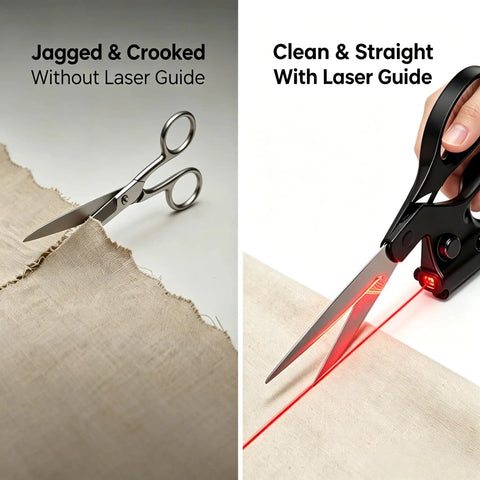 Pro Grade Time-Saving Laser Guided Fabric Cutting Scissors With Precision Laser Guide For Flawless Straight Cuts demo