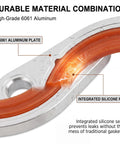 Close-up of Heavy Duty Thermostat Water Neck Housing Gasket For Chevy Small Block Big Block Engine Replacement Part in bright orange silicon seal.